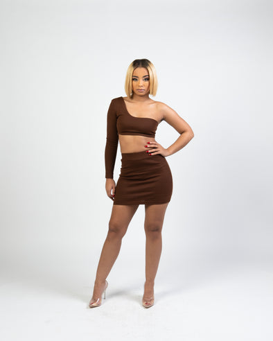 Brielle Skirt Set | Chocolate Brown