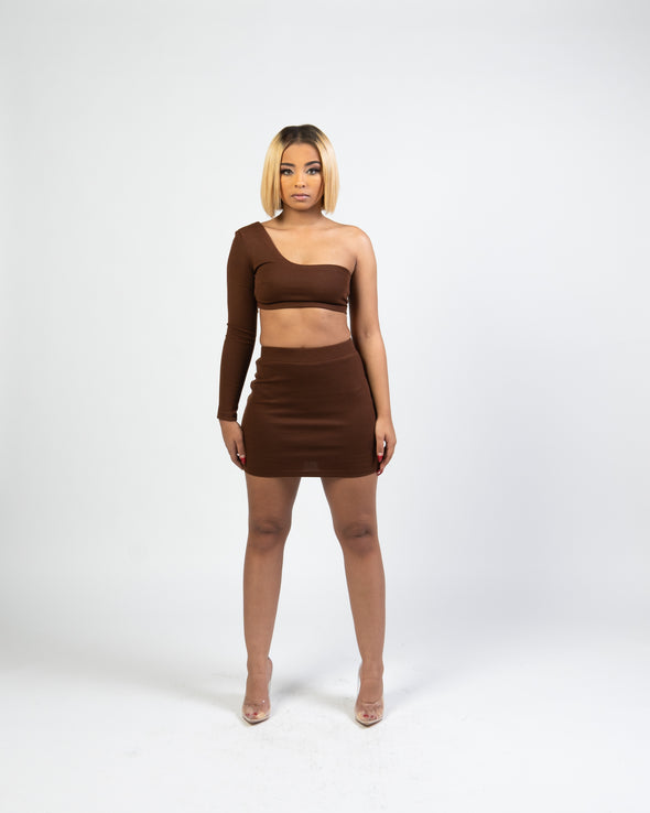 Brielle Skirt Set | Chocolate Brown